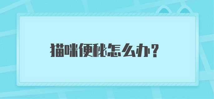 猫咪便秘怎么办?