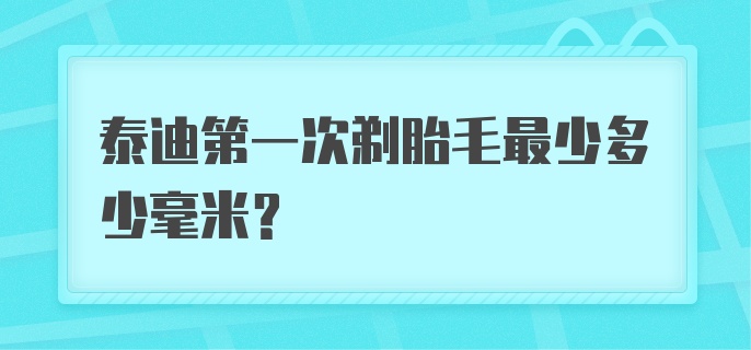 泰迪第一次剃胎毛最少多少毫米?