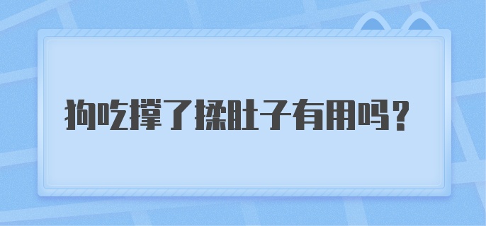 狗吃撑了揉肚子有用吗?