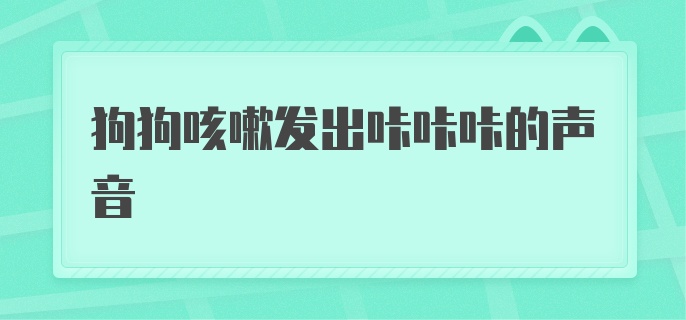 狗狗咳嗽发出咔咔咔的声音