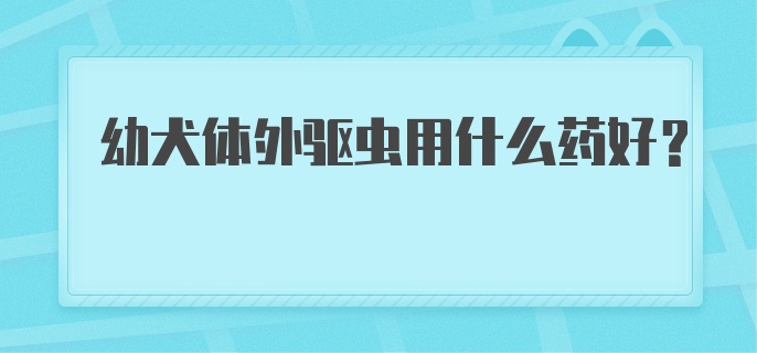 幼犬体外驱虫用什么药好？