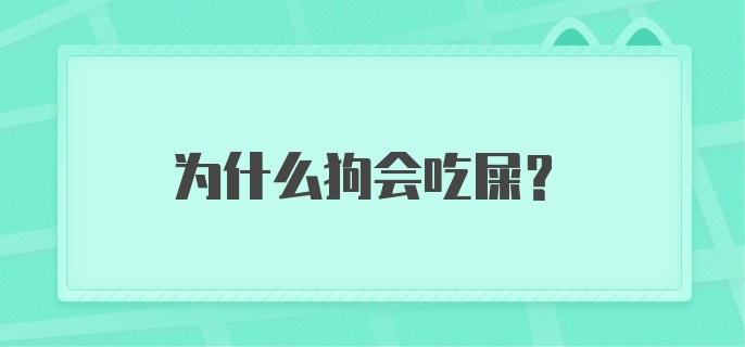 为什么狗会吃屎？