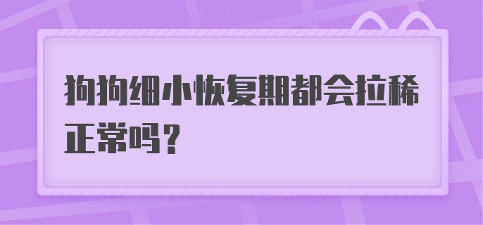 狗狗细小恢复期都会拉稀正常吗？