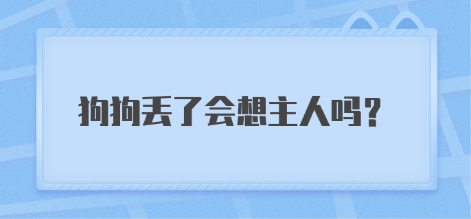 狗狗丢了会想主人吗？