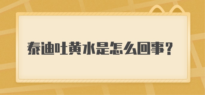 泰迪吐黄水是怎么回事？