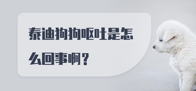 泰迪狗狗呕吐是怎么回事啊？