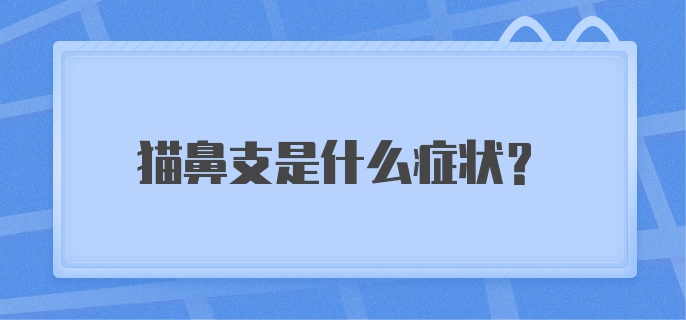 猫鼻支是什么症状？