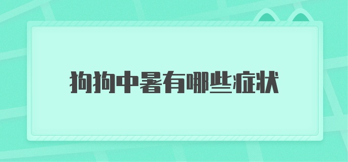 狗狗中暑有哪些症状