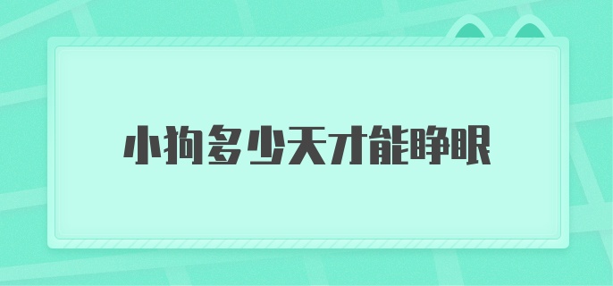 小狗多少天才能睁眼