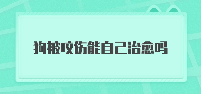 狗被咬伤能自己治愈吗