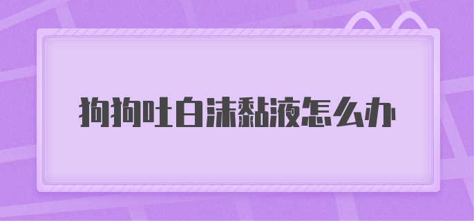 狗狗吐白沫黏液怎么办？