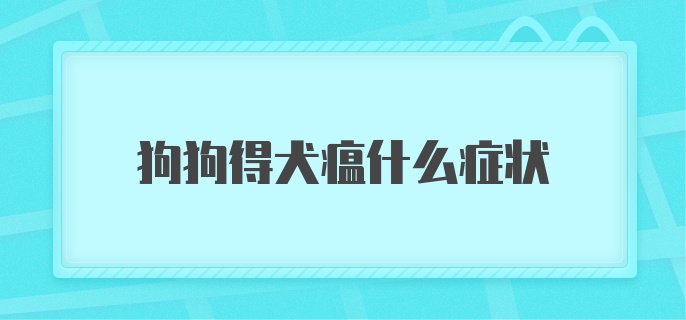 狗狗得犬瘟什么症状