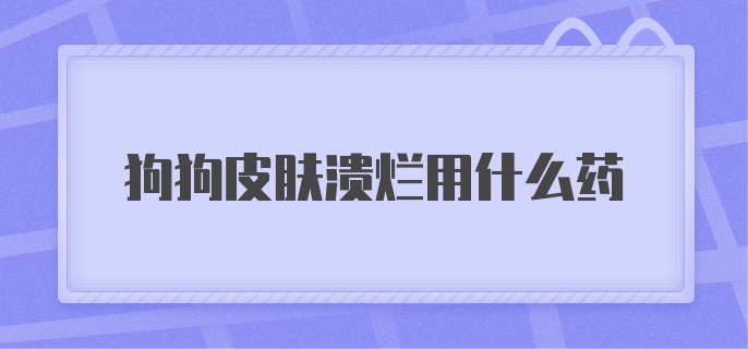 狗狗皮肤溃烂用什么药？