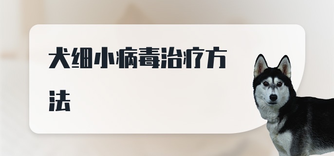 犬细小病毒治疗方法