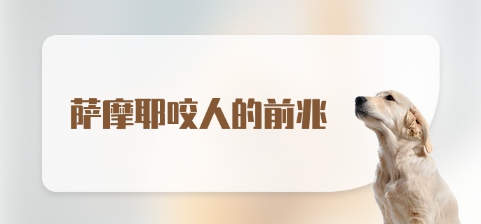 萨摩耶咬人的前兆