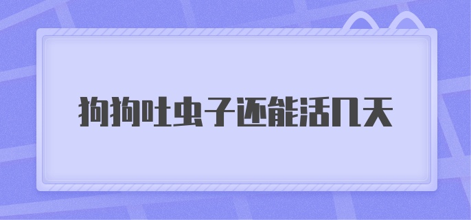 狗狗吐虫子了还能活几天