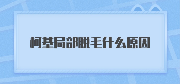 柯基局部脱毛什么原因