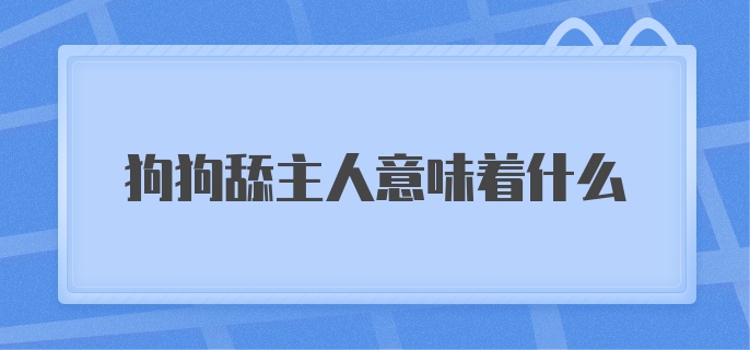 狗狗舔主人意味着什么