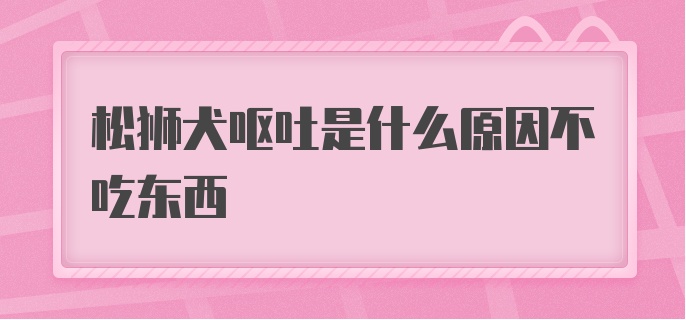 松狮犬呕吐是什么原因不吃东西