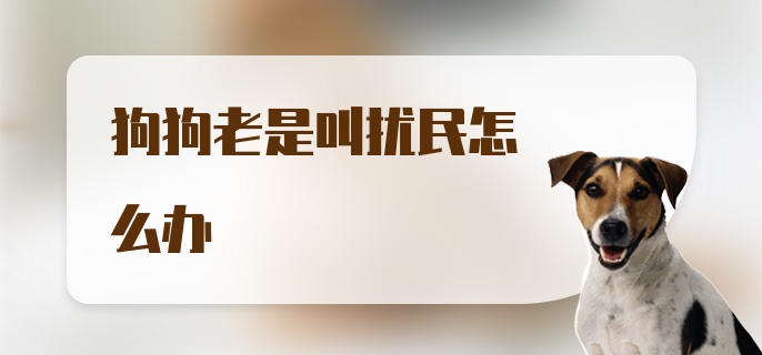 狗狗老是叫扰民怎么办