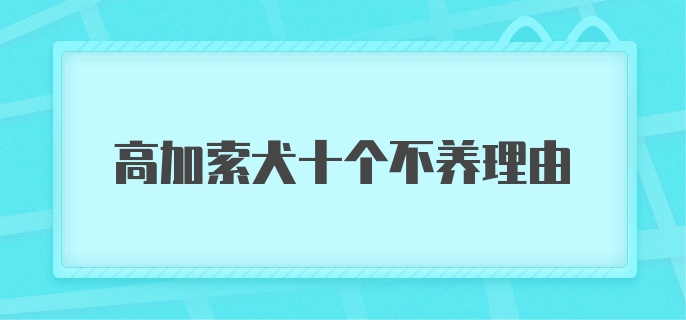 高加索犬十个不养理由