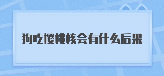 狗吃樱桃核会有什么后果