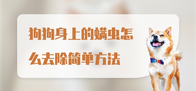 狗狗身上的螨虫怎么去除简单方法