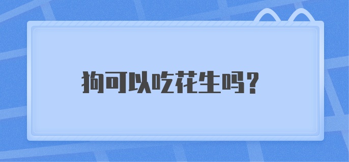 狗可以吃花生吗？