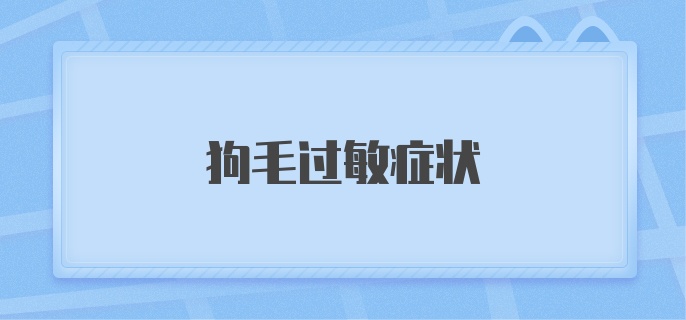 狗毛过敏症状