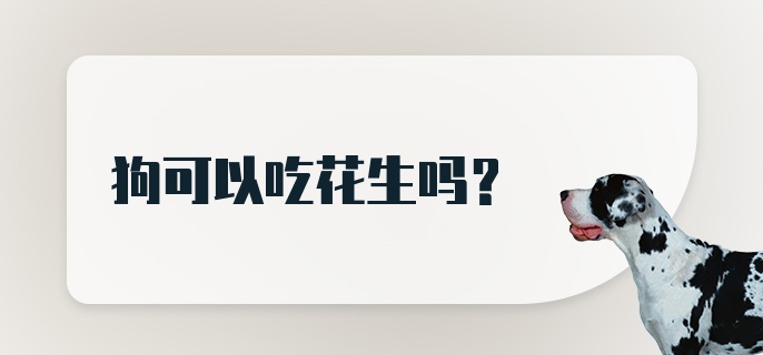 狗可以吃花生吗？