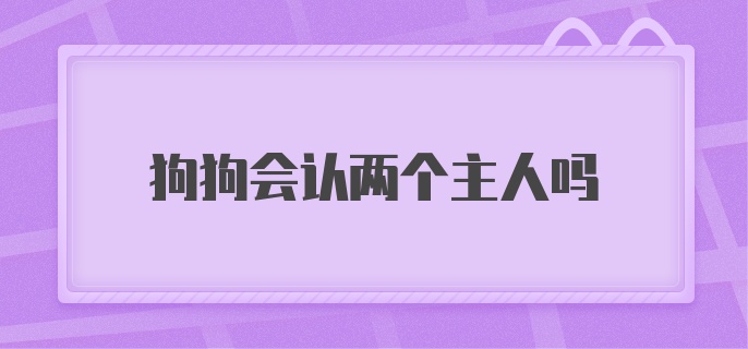 狗狗会认两个主人吗