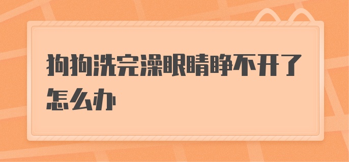 狗狗洗完澡眼睛睁不开了怎么办