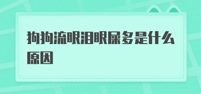 狗狗流眼泪眼屎多是什么原因