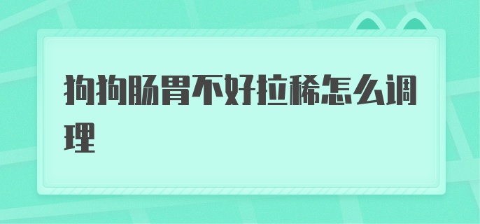 狗狗肠胃不好拉稀怎么调理