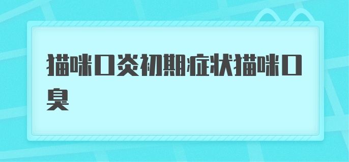 猫咪口炎初期症状猫咪口臭