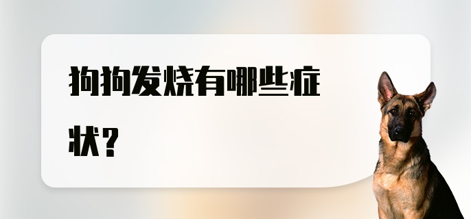 狗狗发烧有哪些症状？