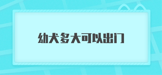 幼犬多大可以出门