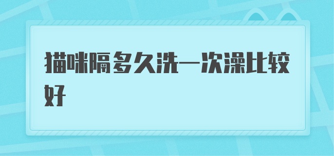 猫咪隔多久洗一次澡比较好