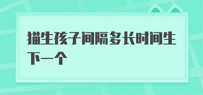 猫生孩子间隔多长时间生下一个