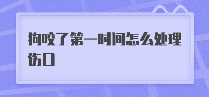 狗咬了第一时间怎么处理伤口