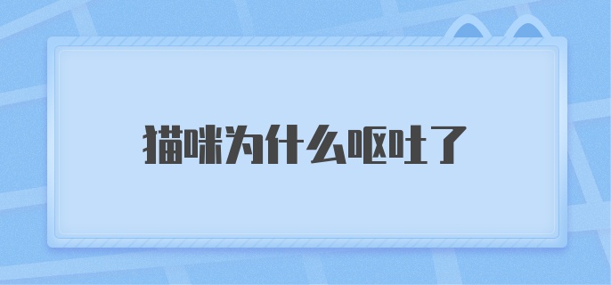 猫咪为什么呕吐了