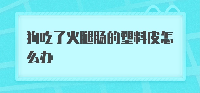 狗吃了火腿肠的塑料皮怎么办