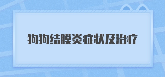 狗狗结膜炎症状及治疗