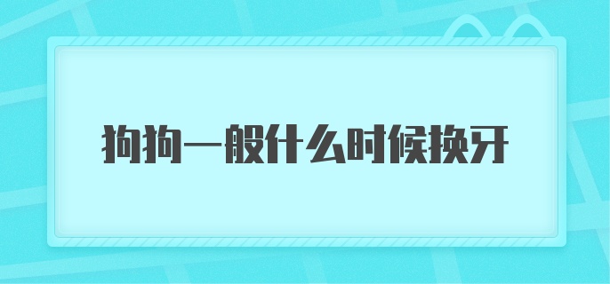 狗狗一般什么时候换牙