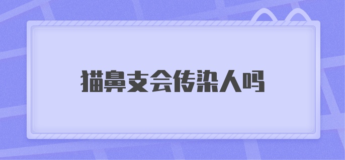 猫鼻支会传染人吗