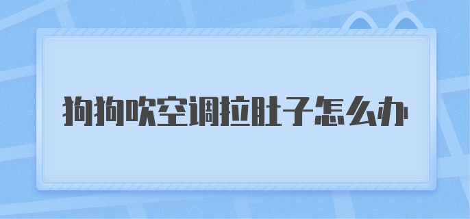 狗狗吹空调拉肚子怎么办？