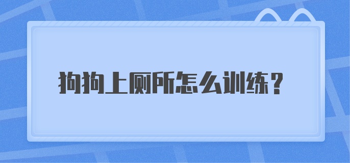 狗狗上厕所怎么训练？