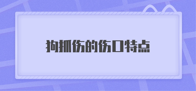 狗抓伤的伤口特点