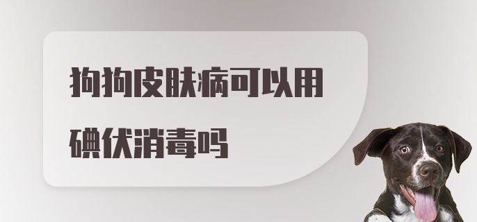 狗狗皮肤病可以用碘伏消毒吗