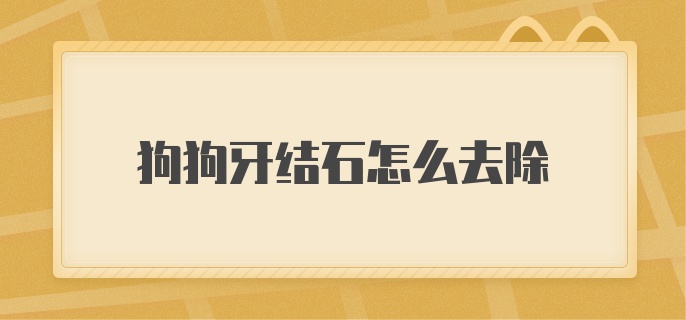 狗狗牙结石怎么去除？